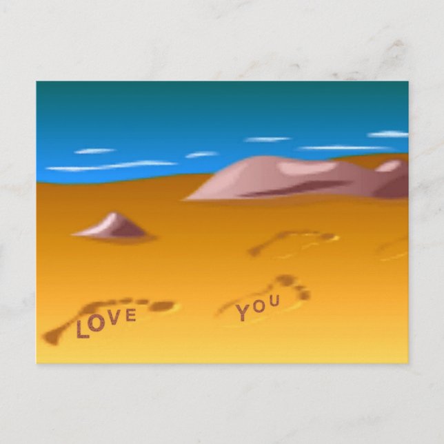 Pegadas no Cartão Postal Praia (Frente)