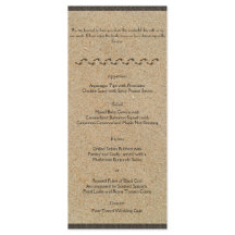 Pegadas no menu Sand Wedding