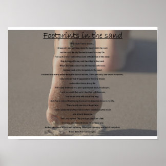 pegadas no poster de areia