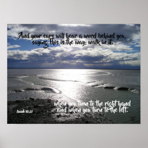 Pegadas no poster do 30:21 de Isiah do oceano