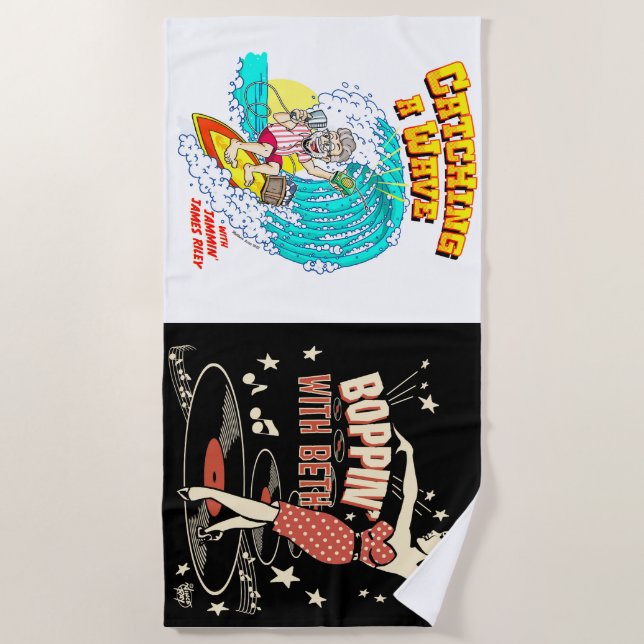 Pegando uma onda e cafetina com toalha de praia de (Frente)