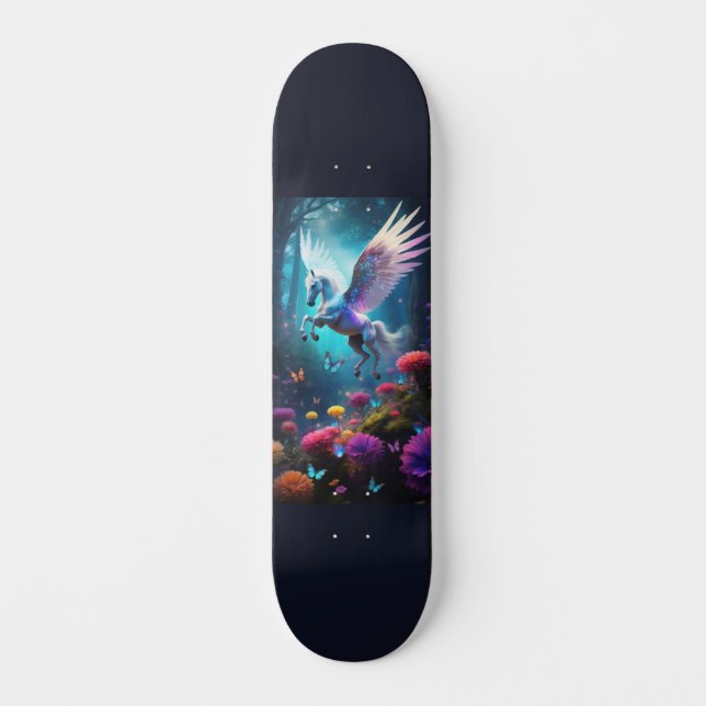 Pegasus com Skateboard de Flores (Frente)