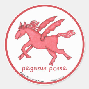Pegasus Posse adesivos redondos
