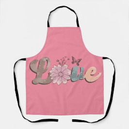 Peggy Ann Pink Love Kitchen Apron