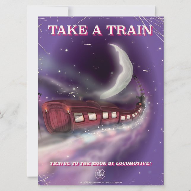 Pegue um trem para a poster de desenho da lua (Frente)