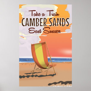 Pegue um trem para o Poster de viagens Câmbar Sand