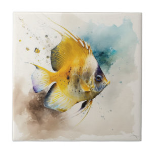 Peixe Borboleta, Aquarela, Azulejo