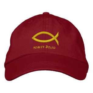 Peixe Cristão Bordado Boné de Baseball