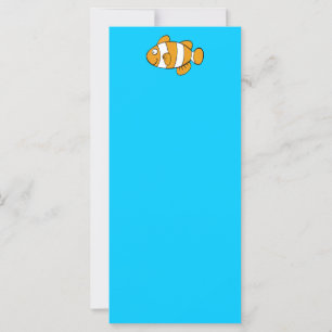 Peixe de Desenho Animado Fofo e Aqua em Branco