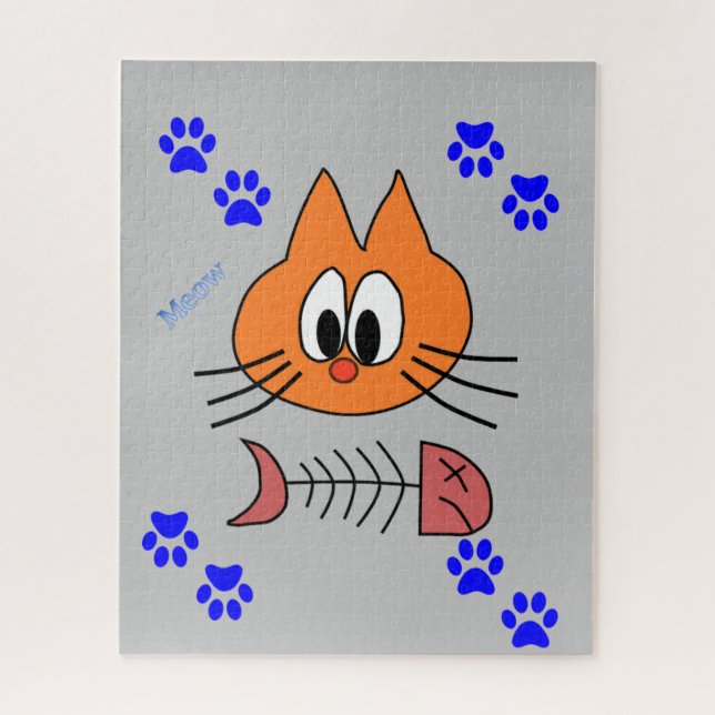 Peixe de gato Cinza quebra-cabeça (Vertical)