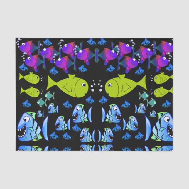 Peixe de papel para tecidos decorativos (Frente )