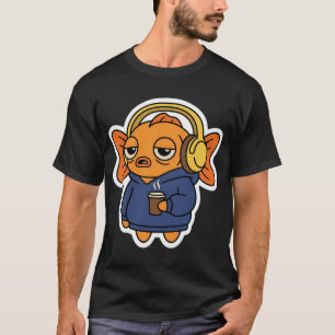 Peixe Dourado Sonolento com Café – Camiseta Divert