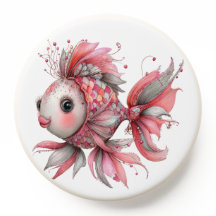 PEIXE DOURADO TROPICAL ORNADO CINZA ROSA VERMELHO