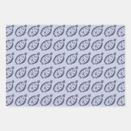 Peixe-Flounder Divertido em Azul Profundo em Púrpu