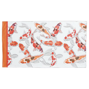 Peixe koi branco e laranja