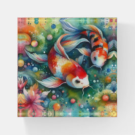 Peixe-Koi Colorido Aquarela Laranja