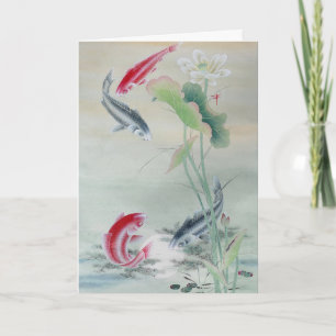 Peixe Koi com Lótus - Cartão Magnético