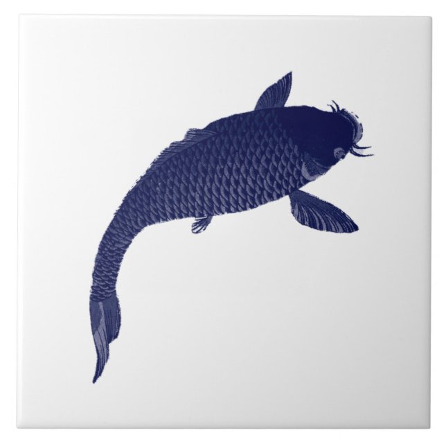 Peixe Koi japonês Vintage por Toyohara Chikanobu (Frente)