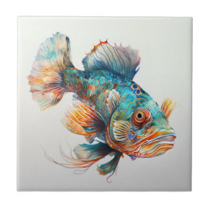 Peixe-Mandarim, Aquarela, Azulejo