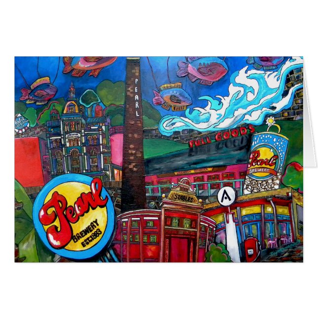 PEIXE no cartão de cervejaria de Pérola (Frente Horizontal)