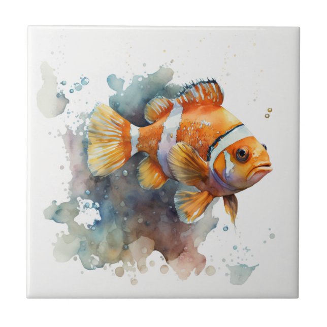 Peixe-Palha, Aquarela, Azulejo cerâmico (Frente)