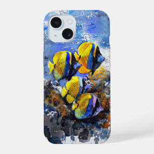 Peixe tropical numa Capa de telefone de recife azu