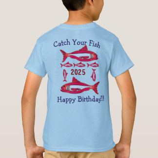 Peixe Vermelho Para Crianças Camisas Feliz Anivers