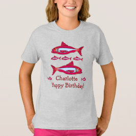 Peixe Vermelho Para Crianças Camisas Feliz Anivers