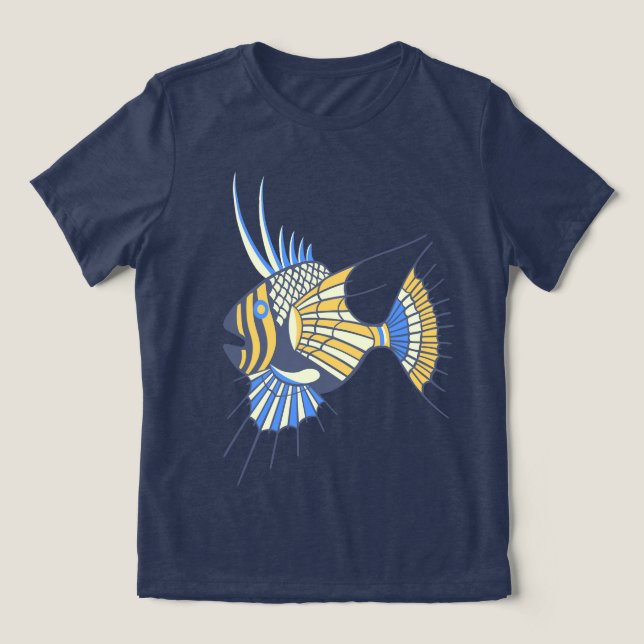 Peixes Aquáticos Amarelos Tropicais Azuis (Design frontal)