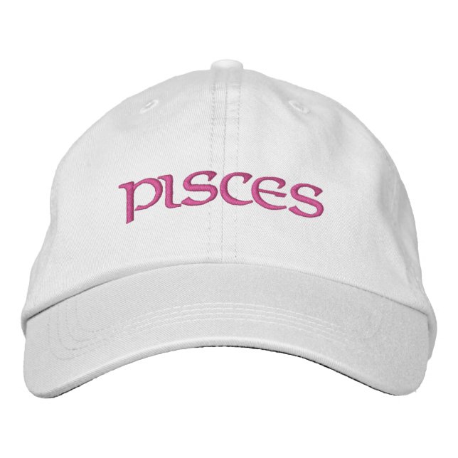 Peixes Boné branco/magenta (Frente)