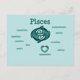 Peixes características zodiásicas cartão postal
