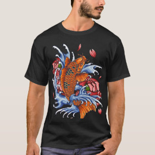 Peixes de dragões laranja monstruosos na camisa T