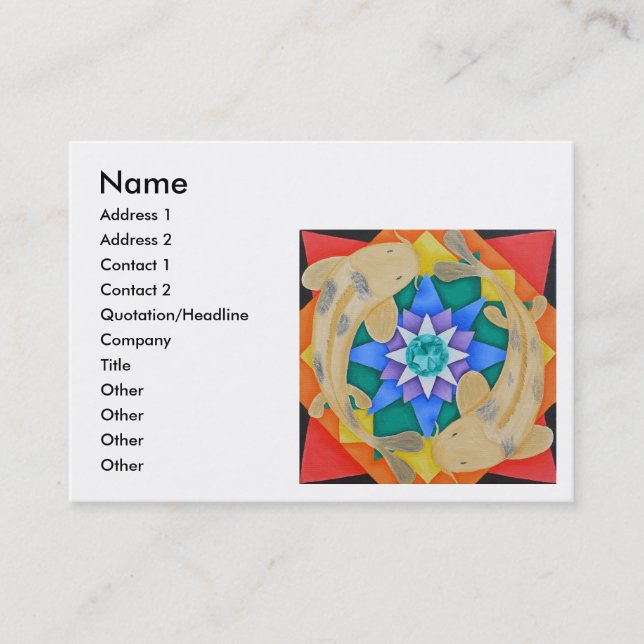 Peixes de Koi e cartão de visita de Lotus (Frente)