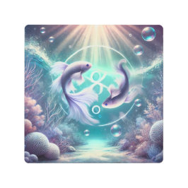 "Peixes etéreos: Uma Arte Zodiaca Sonhadora Submar