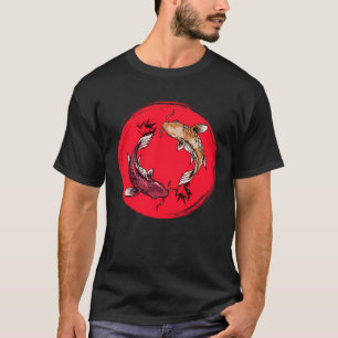 peixes koi ying yang com camisetas de bambu Bandei