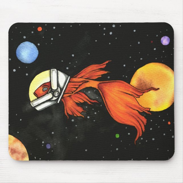 Peixes no espaço! Mousepad (Frente)