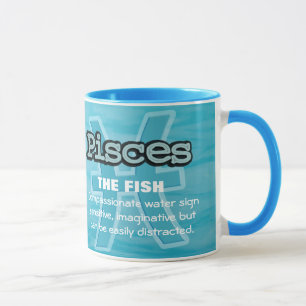 Peixes Sinal de água do peixe caneca astrológica