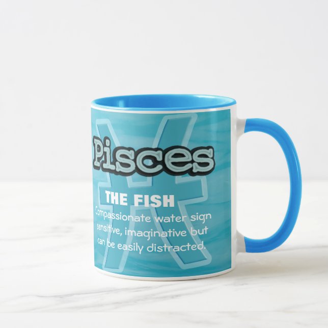 Peixes Sinal de água do peixe caneca astrológica (Direita)