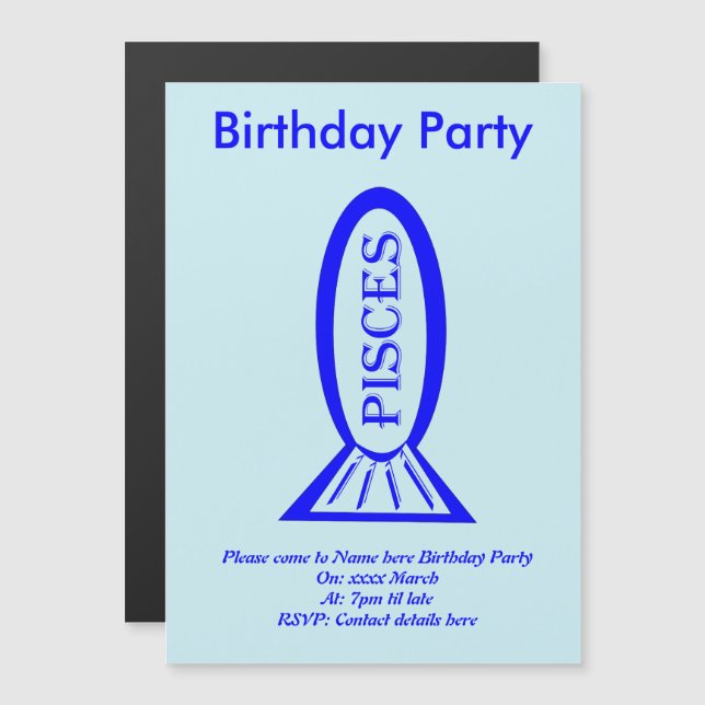 Peixes - Sinal de Estrela Peixe - Convites Persona (Frente/Verso)