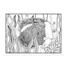 Peixes Tropicais Sealife DIY Coloração Poster