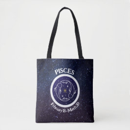 Peixes Zodiac Design Tote Bag