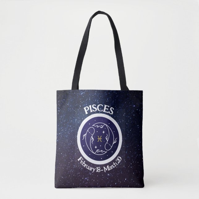 Peixes Zodiac Design Tote Bag (Frente)