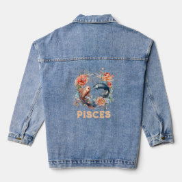 Peixes Zodiac Jaqueta Denim de Mulheres