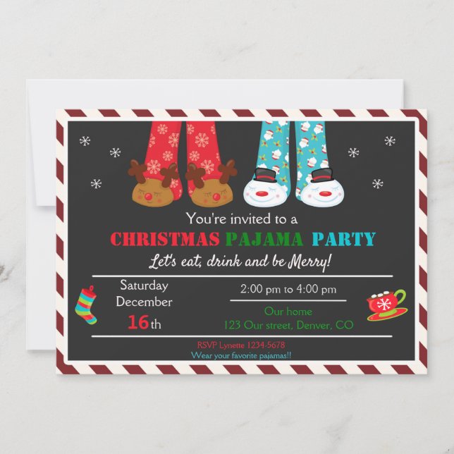 Pejama de Natal e convite de festas (Frente)