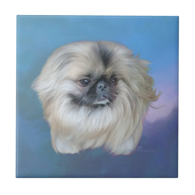 Pekingese Lily em Azul (Frente)