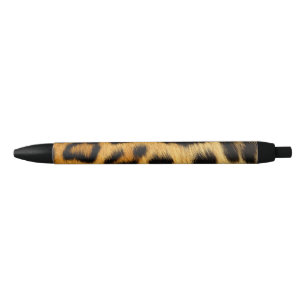 Pele africana do leopardo do falso na caneta preta