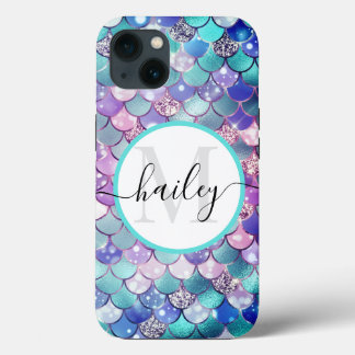 pele azul verde de sereia com brilho Case-Mate i