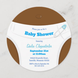 Pele castanha e Fralda azul | Convite para chás de