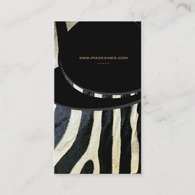 Pele de zebra, cartões de visitas de animais vivos (Frente)