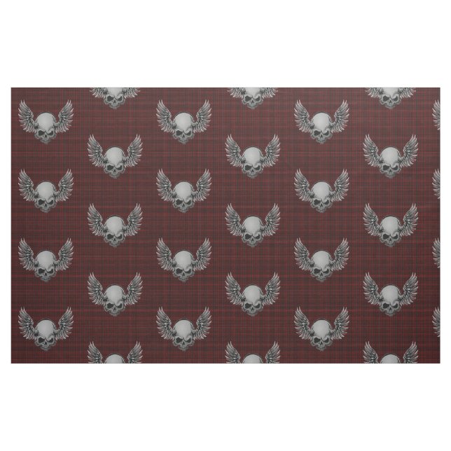 Peles com asa Xadrez vermelha Punk Tecido (Fat Quarter)